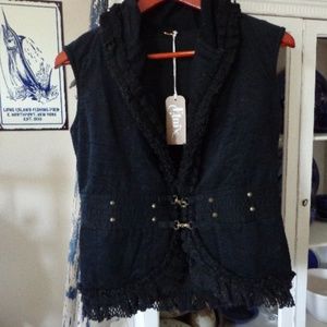 FIRM Vest Fleece Lined Sz S Steampunk Black